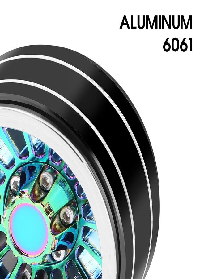 GLOBACT Turbine 1.9 Beadlock Wheel Rim Deep Dish Offset -10mm Aluminum Wheel Set for 1/10 SCX10 TRX4 VS4-10 Gen8 RC Crawler Upgrade (Green) - Image 3